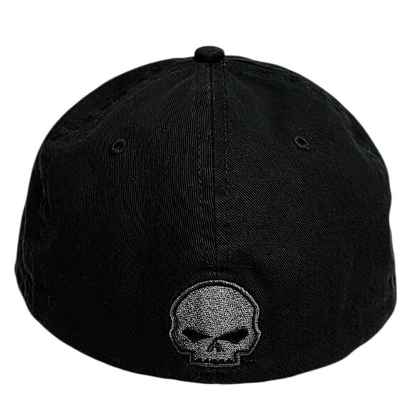 New Harley Davidson Willie G Skull Hat Flames Embroidered Baseball Cap XL Gift - Picture 4 of 10